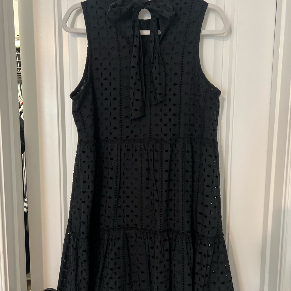 Mud Pie Black Eyelet Midi Dress